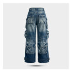 Multi-Pocket Wide-Leg Cargo Jeans - Image 3