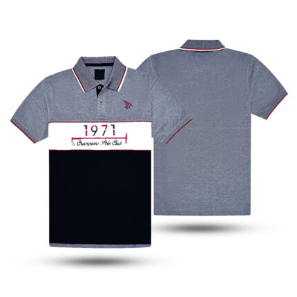 Tri-Panel Color-Blocked Polo Shirt