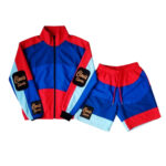 Retro Color-Block Nylon Tracksuit Set