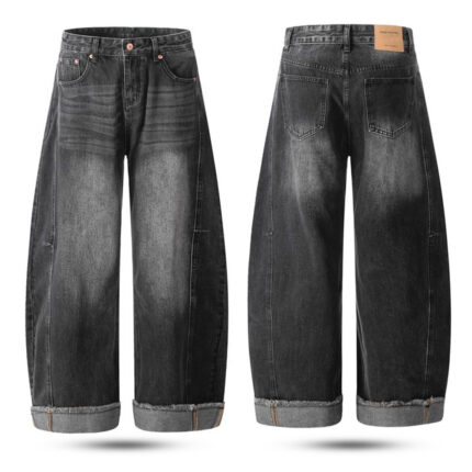 Barrel-Legs Denim Jeans Pants