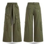 Pleated Twill Legs Women Pant