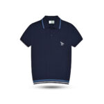 Knit Ribbed-Hem Pocket Polo Shirt - Image 2