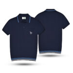 Knit Ribbed-Hem Pocket Polo Shirt